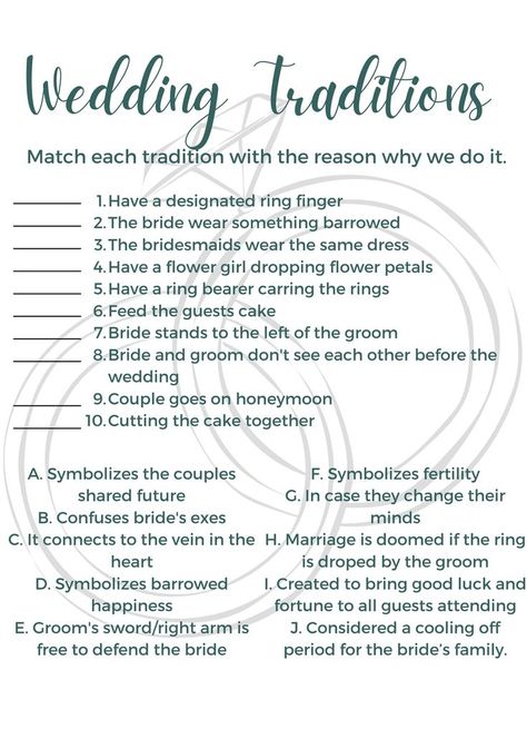 Wedding Traditions Bridal Shower Game, Bride Traditions, Wedding Traditions, Wedding Traditions Explained, Wedding Traditions Game, Wedding Spreadsheet, Bridal Traditions, Wedding Planning List, Traditional Marriage