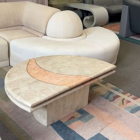 The Swan’s House on Instagram: "*Sold. Just listed, this spectacular vintage tessellated travertine swivel coffee table by Casa Bique. The half circle top swivels 360’, allowing for multiple configurations. Rug & sofa also available online. Full details on the website.   #theswanshouse #casabique #vintagecoffeetable #swivelcoffeetable #vintageswiveltable #vintagestore #1980sfurniture #tarrytown #sleepyhollow" Circle Top, Sleepy Hollow, Coffee Table Vintage, Half Circle, Vintage Store, Coffee Table, Rug, Sofa, Coffee