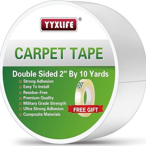 Double Sided Removable Rug Tape - Carpet Adhesive for Hardwood Floors, 2 Inch x 10 Yards, White https://amzn.to/3zY4CBg Rug Gripper, Rug Tape, Carpet Tape, Double Tape, Household Essentials, Strong Adhesive, Rugs And Carpet, Laminate Flooring, Outdoor Rugs