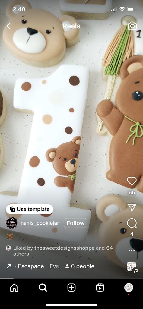 Teddy Bear Birthday Cookies, Number One Cookies 1st Birthdays, Beary First Birthday Cookies, Bear Cookies Decorated, Bear Sugar Cookies, Teddy Cookie, Teddy Bear Picnic Birthday Party, Bear Baby Shower Cake, First Birthday Cookies