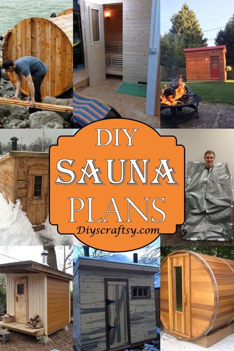 24 DIY Sauna Plans For Yourself Sauna Plans, Homemade Sauna, Mobile Sauna, Diy Sauna, Building A Sauna, Sauna Kits, Wood Sauna, Sauna Diy, Sauna House