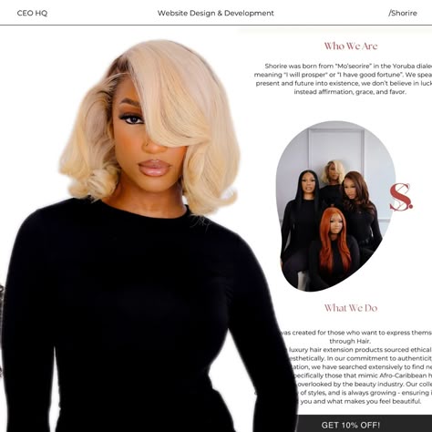 Website design and development for Shorire | What is the difference between design and development? There was a lot more focus on the back end and functionality of this website. They needed it to operate it in specific way for their customers. The design aligns perfectly for a smooth and fun customer experience. #websitedesigner #affordablewebdesign #hairwebsitedesign #beautywebsitedesign Girly Logo Design, Hair Business Ideas, Business Photoshoot Ideas, Girly Logo, Flyer Inspiration, Business Branding Inspiration, Hair Flyer, Beauty Salon Design, Hair Photography