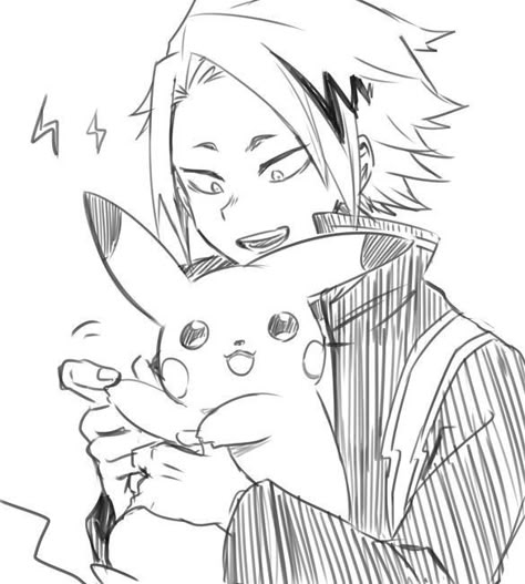 Human Pikachu, Kaminari Denki, Mha Manga, Denki Kaminari, Anime Character Drawing, Hero Academia Characters, Anime Drawing, Manga Icons, My Hero Academia Manga