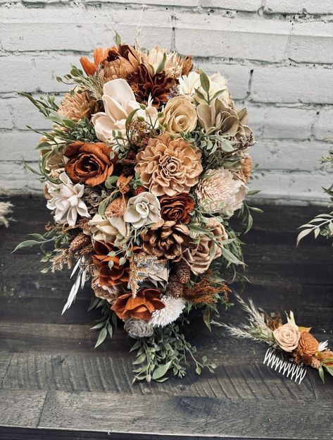 Wooden Flower Bouquet, Crown Decor, Vibrant Decor, Wood Flower Bouquet, Bridesmaids Bouquet, Babies Breath, Bouquet Toss, Decor Flowers, Wood Flowers