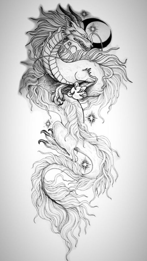 Tattoo Women Outline, Dragon Back Tattoo Women, Back Tattoo Sketch, Line Art Dragon, Dragon Back Tattoo, Drawing Tattoo Design, Dragon Tattoo Drawing, Tattoos Dragon, Dragon Tattoo Ideas