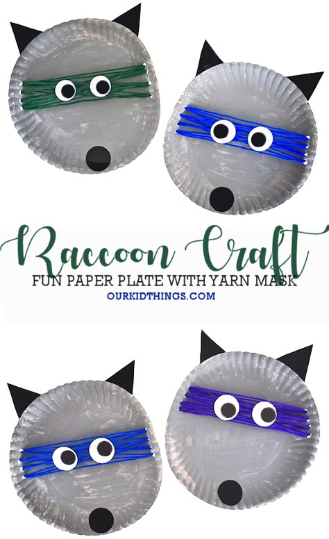 Possum Activities Preschool, Raccoon Crafts For Kids, Raccoon Art Projects For Kids, Raccoon Craft Preschool, Forest Animals Preschool, Raccoon Craft, Preschool Animals, Woodland Crafts, Forest Animal Crafts