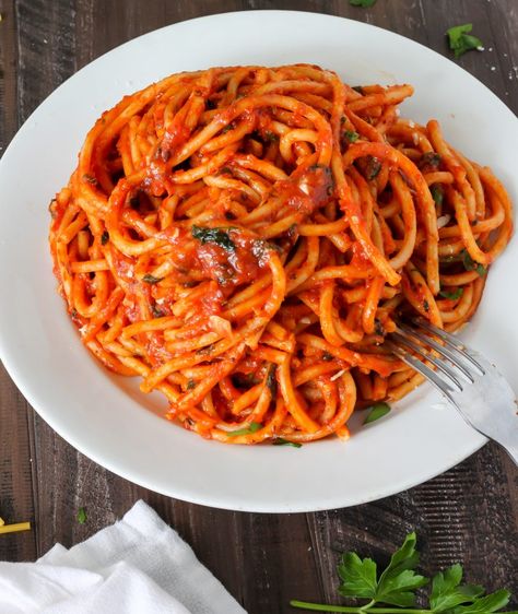 Diavolo Sauce Recipe, Fra Diavolo Sauce Recipe, Fra Diavolo Sauce, Saucy Pasta, Bucatini Recipes, Diavolo Sauce, Fra Diavolo, Pasta Lunch, Baker By Nature