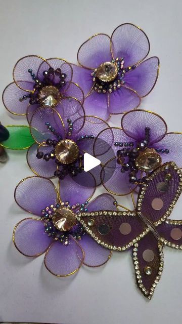 Flower Blouse Designs Latest, Broches Design For Blouse, Brooches Handmade Blouse Design, Brooch Work Design, Broches For Blouse, Brooches Work For Blouse, Brooches Blouse Design Tutorial, Brooch Work Blouse Design, Brooches Blouse Design