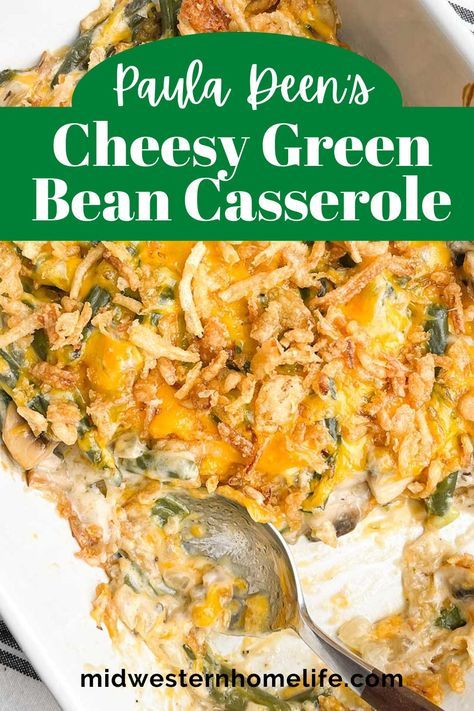 Southern Green Bean Casserole, Cheesy Green Bean Casserole, Southern Green Beans, Southern Greens, Greenbean Casserole Recipe, Thanksgiving Recipes Side Dishes, Green Bean Casserole, Green Bean Recipes, Bean Casserole