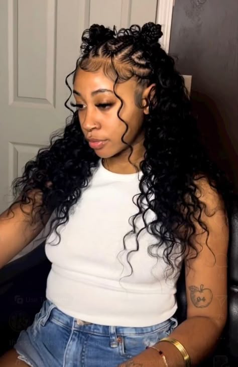 Hairstyle For Natural Curly Hair Black Women, Criss Cross With Curly Hair, Natural Curly Hair Black Women, Hairstyle For Natural Curly Hair, Curly Hair Black Women, Hair Styal, 2024 Hairstyles, Hair Black Women, Pretty Braids