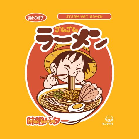 Mugiwara Ramen T-Shirt #fashion #clothing #clothes #tshirt #men #man #mansfashion #menswear #menstyle #tee #shirts #design #onepiece #anime #manga #pirates #ramen One Piece Merchandise, Eating Ramen, Anime Crafts, Style Japonais, Japan Design, Japan Art, One Piece Manga, Food Illustrations, Anime Inspired