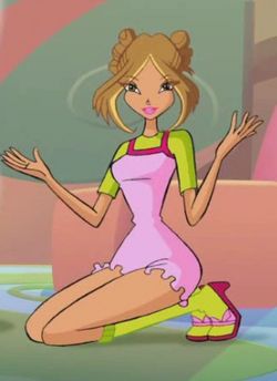 Official Outfits, Winx Club Flora, Her Outfits, Green Socks, Cartoon Girl, Winx Club, Pink And Green, Green