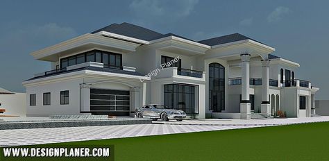 6 Bedroom - Royal Palace Comtempary House, Two Story House Design, Double Storey House, House Plans Mansion, Contemporary House Exterior, Luxury Modern Homes, House Plan Gallery, Duplex House Design, Beautiful House Plans