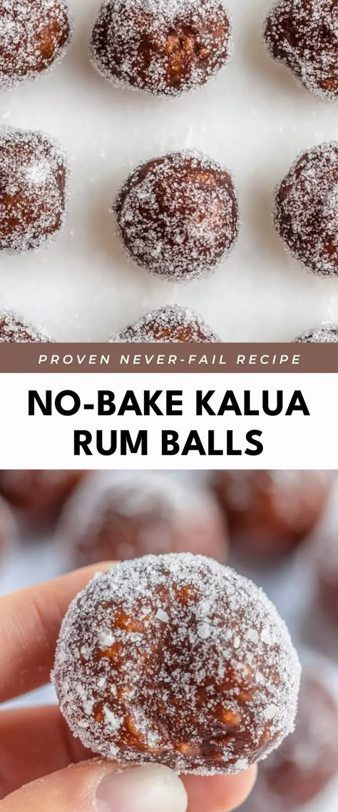 Image for No-Bake Kalua Rum Balls Kahlua Balls No Bake, New Year’s Eve Treats, Boozy Balls, Kahlua Truffles, Snack To Share, Bourbon Balls, Candy Valentines, Rum Balls, Oreo Balls