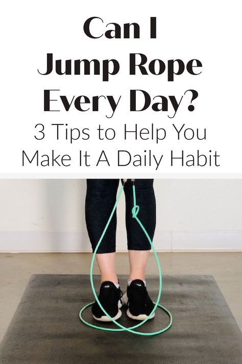 Some people wonder if they can or should jump rope every day. The answer is that it's a great every day exercise as long as you don't have injuries. I've got three tips to help you make it a daily habit. How To Start Jump Roping, Jump Rope Workout Benefits, Jumping Rope Workout For Beginners, Jump Rope Workout For Beginners Challenges, Jumprope Challenge Beginner, Jump Rope Before And After, Rope Jumping Exercises, Skipping Rope Workout Benefits, Jumping Rope Benefits