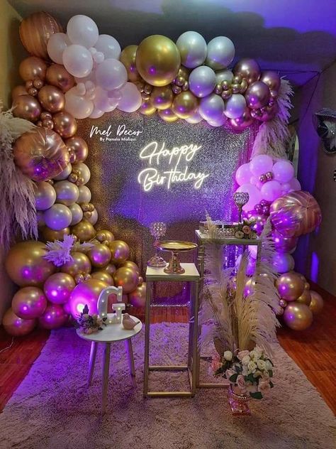 Bday Dinner Ideas, Birthday Decoration Ideas For Women, Simple Birthday Party Decorations, Birthday Party Decorations At Home, Subscribe Intro, Themes Birthday Party, Party Decorations For Adults, 15th Birthday Decorations, 18th Birthday Party Themes