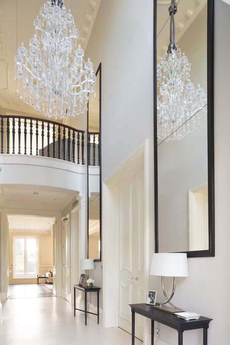 Grand double height hallway | GRAND LONDON RESIDENCE London Residence, Staircase Design Modern, 1930's Style, Country Modern Home, Willow House, Living Room Built Ins, House Keeping, Double Height, Grand Foyer