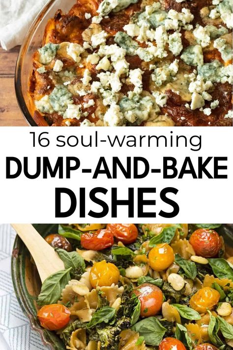 Looking for quick and easy dinner ideas? Check out these delicious dump and bake dinners that are perfect for busy weeknights! These dump and bake recipes require minimal prep work, making them a convenient option when you're short on time. From cheesy casseroles to flavorful one-pan dishes, these dump and bake dinners are sure to satisfy your cravings without all the hassle. Say goodbye to lengthy meal prep with these effortless and tasty recipes! Bake Dinner Recipes, Dump And Bake Dinner, Dump And Bake Recipes, Chicken Broccoli Pasta Recipes, Vegan Pasta Bake, Bake Dinner, Dump And Bake, Creamy Pesto Pasta, Pan Dishes