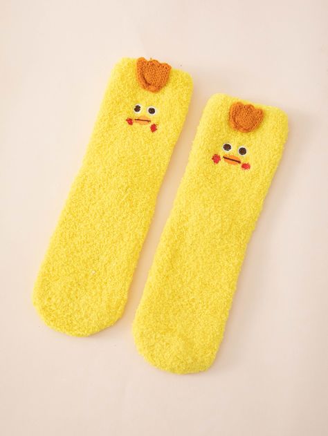 Duck Embroidery Fuzzy Socks Yellow Fuzzy Socks, Fuzzy Socks Aesthetic, Christmas List Items, Choose Outfit, Duck Socks, Expensive Christmas, Duck Embroidery, Grippy Socks, Silly Socks