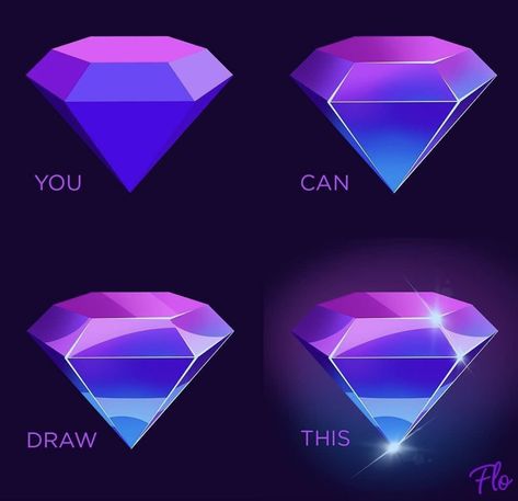 الفن الرقمي, Digital Painting Techniques, Procreate Ipad Art, Diamond Drawing, Digital Art Beginner, Drawing Tutorial Easy, Digital Painting Tutorials, Art Tutorials Drawing, Digital Art Tutorial