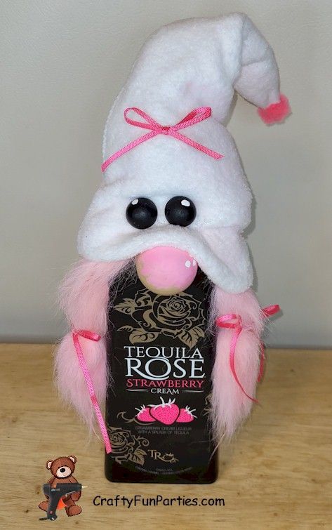 Tequila Rose, Budget Crafts, Gnomes Diy, Diy Gnomes, Strawberries And Cream, Bottle Crafts, Tequila, Easter Crafts, Sewing