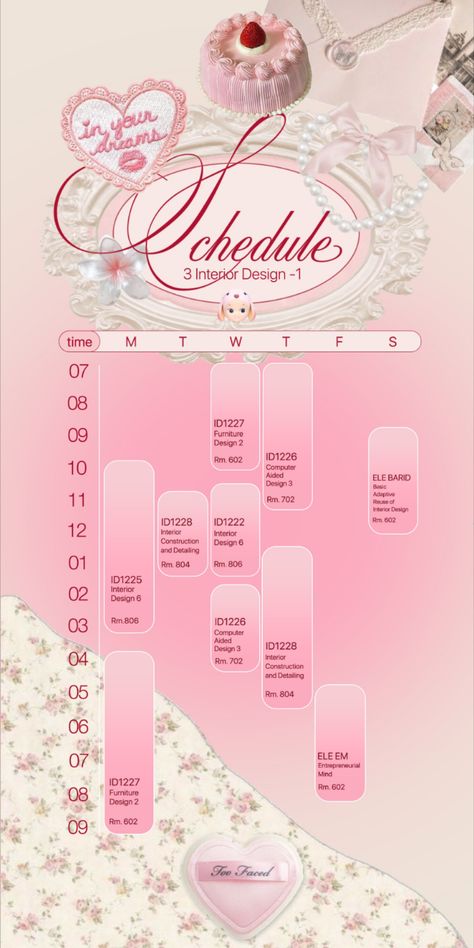 #Schedule_Design_Layout #Class_Schedule_Template #College_Schedule #Canvas_Learning Schedule Phone Wallpaper, Schedule Design Layout, Schedule Wallpaper, Timetable Design, Phone Wallpaper Template, Pink Notion Template, Weekly Planner Aesthetic, Student Notion Template, School Notion