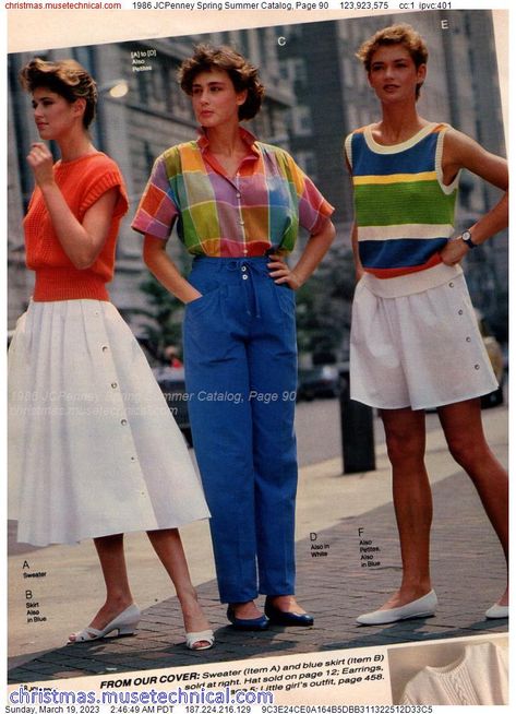 1986 JCPenney Spring Summer Catalog, Page 90 - Catalogs & Wishbooks 19s Fashion, 80s Fashion Outfits, 1980s Fashion Trends, 1980 Fashion, 1980’s Fashion, Avon Fashion, 80s And 90s Fashion, Outfit 90s, 80s Outfit