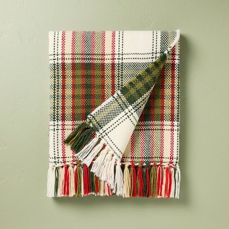 Chunky Christmas Plaid Woven Throw Blanket - Hearth & Hand™ with Magnolia Magnolia Christmas, Magnolia Colors, Red Throw Blanket, Holiday Blankets, Hearth & Hand With Magnolia, Chenille Throw, Christmas Throws, Chunky Blanket, Cotton Throw Blanket