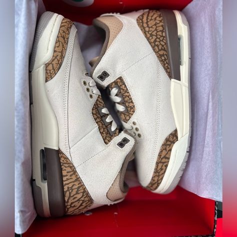 Air Jordan Retro 3 - Palomino /                      Youth SIZE 6.5 = Women’s 8 Jordan 3 Palomino Outfit, Jordan 3 Palomino, Air Jordan Retro 3, Jordan 3s, Jordan Retro 3, Retro 3, Kicks Shoes, Jumpman Logo, Shoe Designs