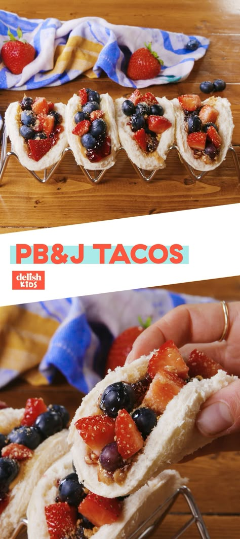 Pb And J Tacos, Pb&j Roll Up, Pb&j Tacos, Pb&j Recipes, Pb Tacos, Cooking Club Ideas For Kids, Food Mashups, Connect Group, Diy Lunch