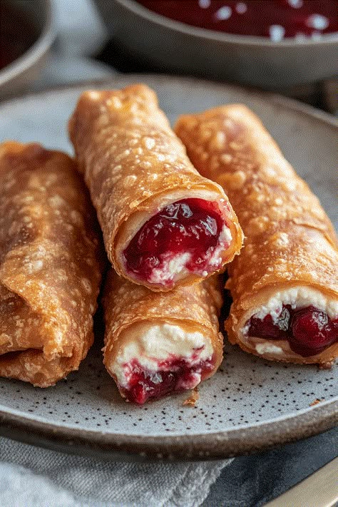 Fruit Egg Rolls, Dessert Egg Rolls Recipe, Starbucks Gingerbread Loaf Recipe, Starbucks Gingerbread Loaf, Dessert Egg Rolls, Fried Sides, Cheesecake Egg Rolls, Cheesecake Chimichangas, Holiday Cooking Ideas