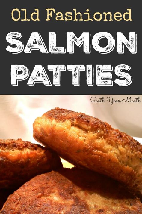 Southern Salmon Patties - A classic recipe for old fashioned Southern Salmon Patties (or Salmon Croquettes) using canned salmon and pantry ingredients pan fried until golden brown and delicious! Salmon Patties With Bread Crumbs, Salmon Patties With Panko Bread Crumbs, How To Make Salmon Patties From A Can, Salmon Patties Recipe Canned Southern, Canned Salmon Patties Recipe Easy, Salmon Pattie’s, Salmon Patties Recipe Canned, Salmon Patties With Crackers, Old Fashioned Salmon Patties