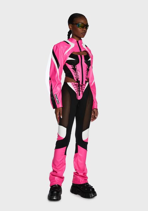 Cyberpunk Streetwear, Cyberpunk Outfit, Drag Queen Outfits, Cyberpunk Clothes, Punk Design, Lace Up Corset, Purple Pants, Chill Fits, Neon Fashion