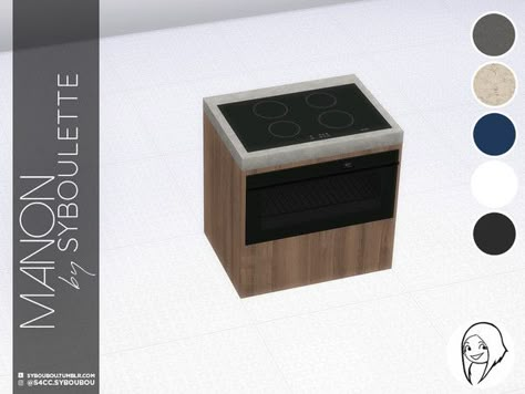 Modern Stoves, Stove Black, Sims 4 Cc Eyes, Sims 4 Kitchen, Sims 4 Cas Mods, Wood And Concrete, Beige And Pink, Sims 4 Cc Furniture, Kitchen Stove