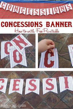 free printable concessions stand banner perfect for a #baseballparty - Liz on Call Gabby Birthday, Concessions Banner, Baseball Theme Birthday, Baseball Theme Party, Sports Birthday Party, Baseball Birthday Party, Baseball Party, Baby George, Carnival Birthday Parties