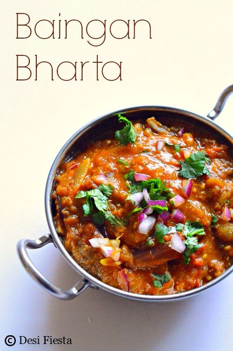 Bengan bartha Bengan Recipes Indian, Bengan Bharta Recipe, Low Carb Eggplant Recipes, Baingan Bharta Recipe, Indian Entree, Harvest Foods, Egg Plants, Foreign Recipes, Bharta Recipe