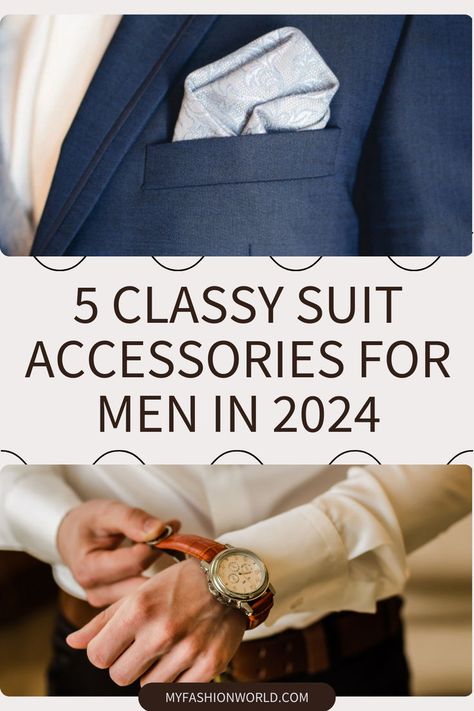 Complement your suits with these 5 classy suit accessories for men in 2024! Try tie clips, chains, lapel pins and pocket squares to accessorize any suit. Suit Accessories For Men, Mens Suit Accessories, Classy Suits, Lapel Pins Mens, Tie Clips, 2024 Trends, Men’s Suits, Men's Suit, Pocket Squares