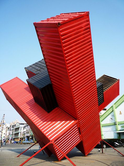 2009 Kaohsiung International Container Art Festival, Kaohsiunug City by watersling, via Flickr Surreal Architecture, Prefabricated Architecture, Container Art, Iso Container, Shipping Container Architecture, Shipping Container Design, Shipping Containers For Sale, Container Cafe, Used Shipping Containers