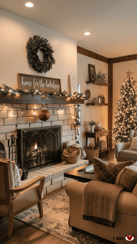 17 Simple & Cozy Winter Decor Ideas for a Warm and Inviting Home - I Luve It Cozy Rustic Living Room, After Christmas Winter Decor, Simple Winter Decor, Cozy Home Ideas, Winter Decor Ideas, Cherry Wood Furniture, Cozy Winter Decor, Home Cozy, Cool Curtains