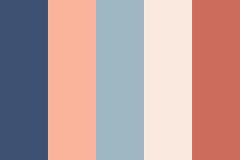 Peach Navy Color Palette, Navy And Peach Living Room, Navy Coral Living Room, Colour Palette Coral, Blue Coral Color Palette, Color Palette With Coral, Blue And Coral Palette, Coral Palette Color, Coral Color Pallete