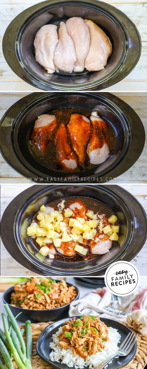 Crock Pot Pineapple Chicken Crockpot Chicken Recipes Over Rice, Quick And Easy Dinner Recipes For Family Crock Pots, Easy Dinner Ideas For Family Crock Pots, Teriyaki Chicken Bowl Crock Pot, Slow Cooker Pineapple Teriyaki Chicken, Crockpot Recipes For Lunch, Chicken Teriyaki Recipe With Pineapple, Crockpot Teriyaki Chicken And Vegetables, Chicken Pineapple Recipe Crock Pots