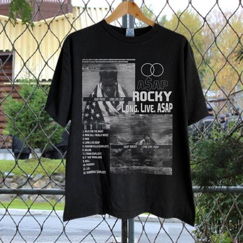 Vintage Bootleg Inspired Asap Rocky Long. Live. Asap Asap Rocky Long Live Asap, Asap Rocky Shirt, Long Live Asap, Asap Rocky T Shirt, Grafic Tees, Music Merch, Asap Rocky, Aesthetic Shirts, Long Live