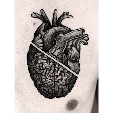 Pinterest: babykaelin ☽ ☼☾ Brain Tattoo, Tattoo Heart, Geniale Tattoos, Memorial Tattoos, Human Heart, Half Sleeve Tattoo, Trendy Tattoos, Skin Art, Piercing Tattoo