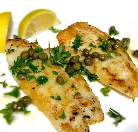 This recipe for Dover Sole with Lemon and Capers is not only rich and tangy but also super fast to make in under 10 minutes. Dover Sole Recipes, Sole Fillet Recipes, Basa Fillet Recipes, Sole Recipes, Sole Fish, Dover Sole, Capers Recipe, Seafood Entrees, Fish Dinner