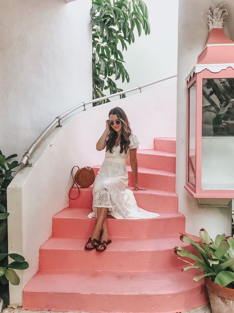 Pink Stairs, Palm Beach Restaurants, Reflective Accessories, Palm Beach Photography, Florida Travel Guide, Palm Beach Regency, Beach Pink, Perfect Tan, Steve Madden Sandals