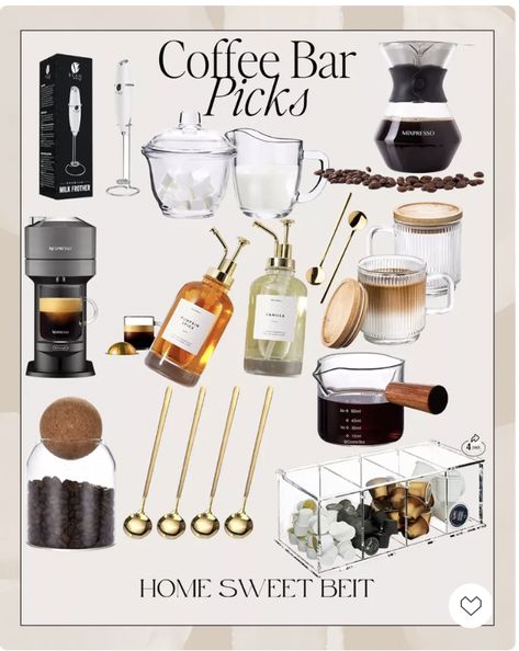 Coffee bar picks, sugar bowl, creamer, frother, espresso, pods, storage, gold spoons, coffee bean canisters, nespresso, ribbed coffee mug, pour over coffee

#LTKunder100#LTKSeasonal#LTKhome Nespresso Pod Storage Ideas, Kitchen Countertop Decor, Espresso Pods, Coffee Bar Station, Countertop Decor, Best Amazon Buys, Home Coffee Bar, Coffee Bar Home, Coffee Carts