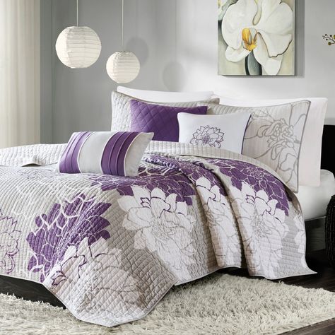 Purple and gray bedroom ideas