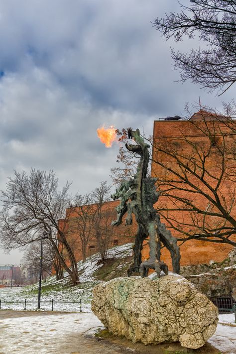 Wawel Dragon, Polish Aesthetic, Polish Core, Poland Trip, Polish Traditions, Bronze Statues Sculpture, Armchair Travel, European Travel Tips, Royal Castles