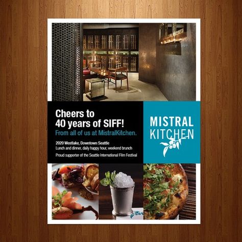 Create a magazine ad for a fantastic restaurant Other business or advertising contest #Sponsored design#business#advertising#winning Award Winning Ads, Restaurant Magazine, Create A Magazine, Restaurant Ad, Kitchen 2020, Web Banners, Downtown Seattle, Magazine Ad, Magazine Ads