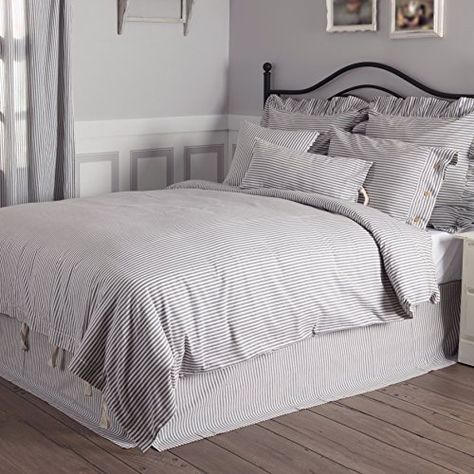 Piper Classics Farmhouse Ticking Stripe Duvet Cover Bedding Navy Blue  OffWhite Queen 92x92 Comforter Cover wTwill Ties Soft Comfortable Farmhouse Bedroom Decor *** Click image for more details. (This is an affiliate link) Guest Bedroom Decor, Blue Duvet, Best Duvet Covers, Striped Duvet Covers, Blue Pillow Covers, Blue Duvet Cover, Farmhouse Bedding, Bedding Sets Online, Farmhouse Bedroom Decor